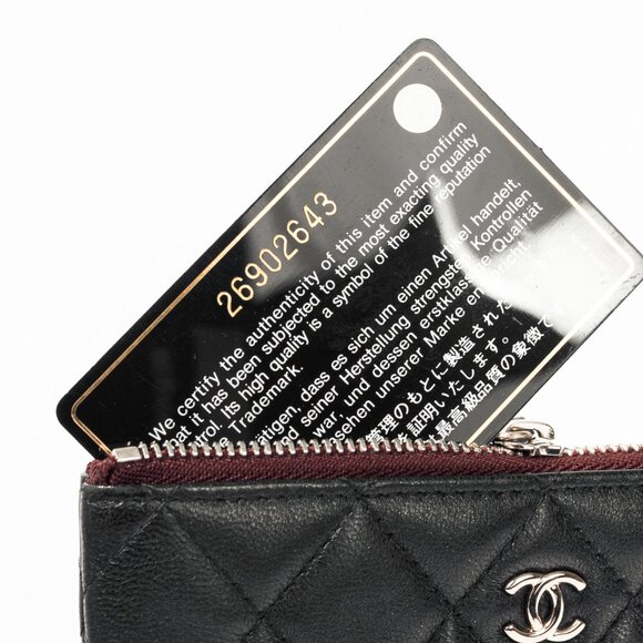 Chanel Black Lambskin Classic Zipped O Pouch - Picture 12 of 13